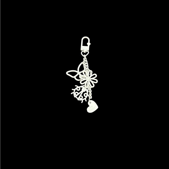 Betsey Johnson Accessories - BETSEY Johnson Silver Butterfly Charm Keychain